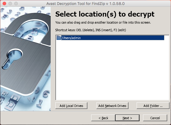 Avast decryption tool for FindZip